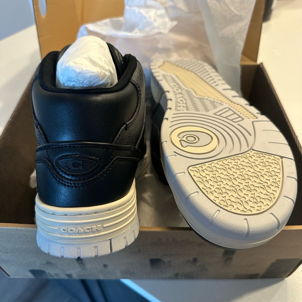 Coach Black and Cream High-Top Sneakers - Picture 3 of 5